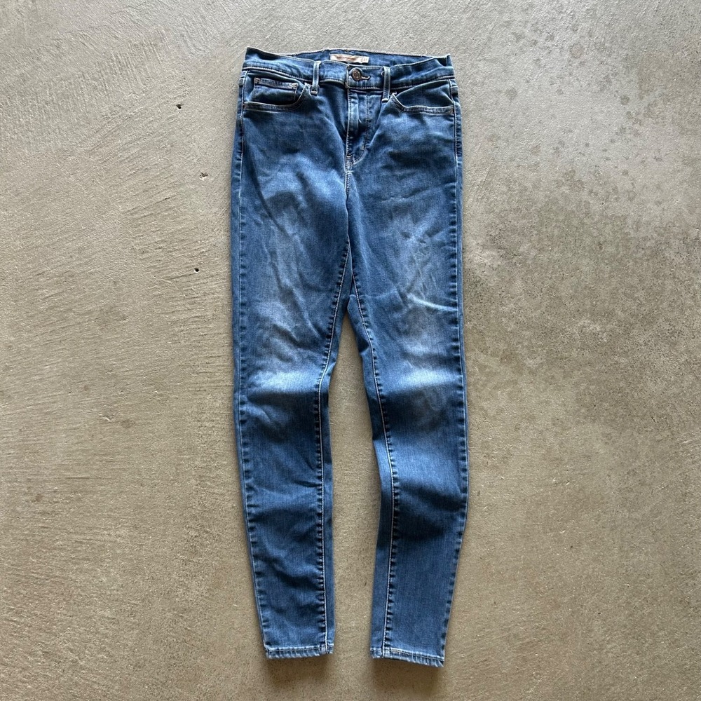Levis Premium 720 Super Skinny Jeans Womens 27 Blue Medium Wash Denim High Rise